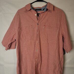 Wrangler Hero Button Up Shirt Mens L Short Sleeve Red Plaid
